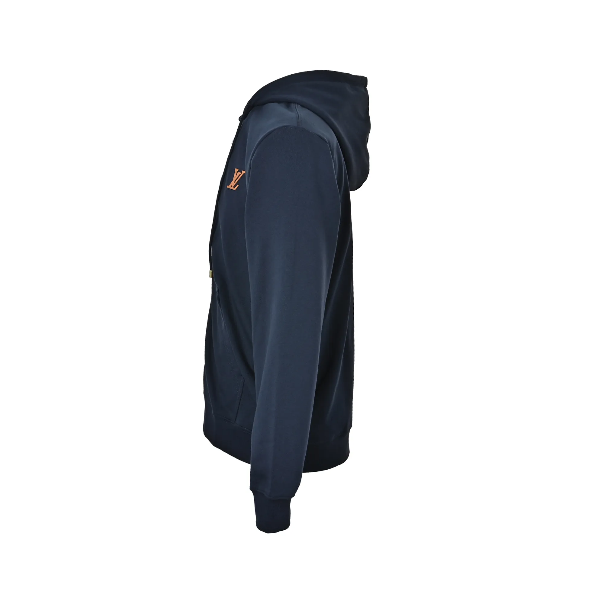 Louis Vuitton/Louis Vuitton leather logo zipper hooded jacket